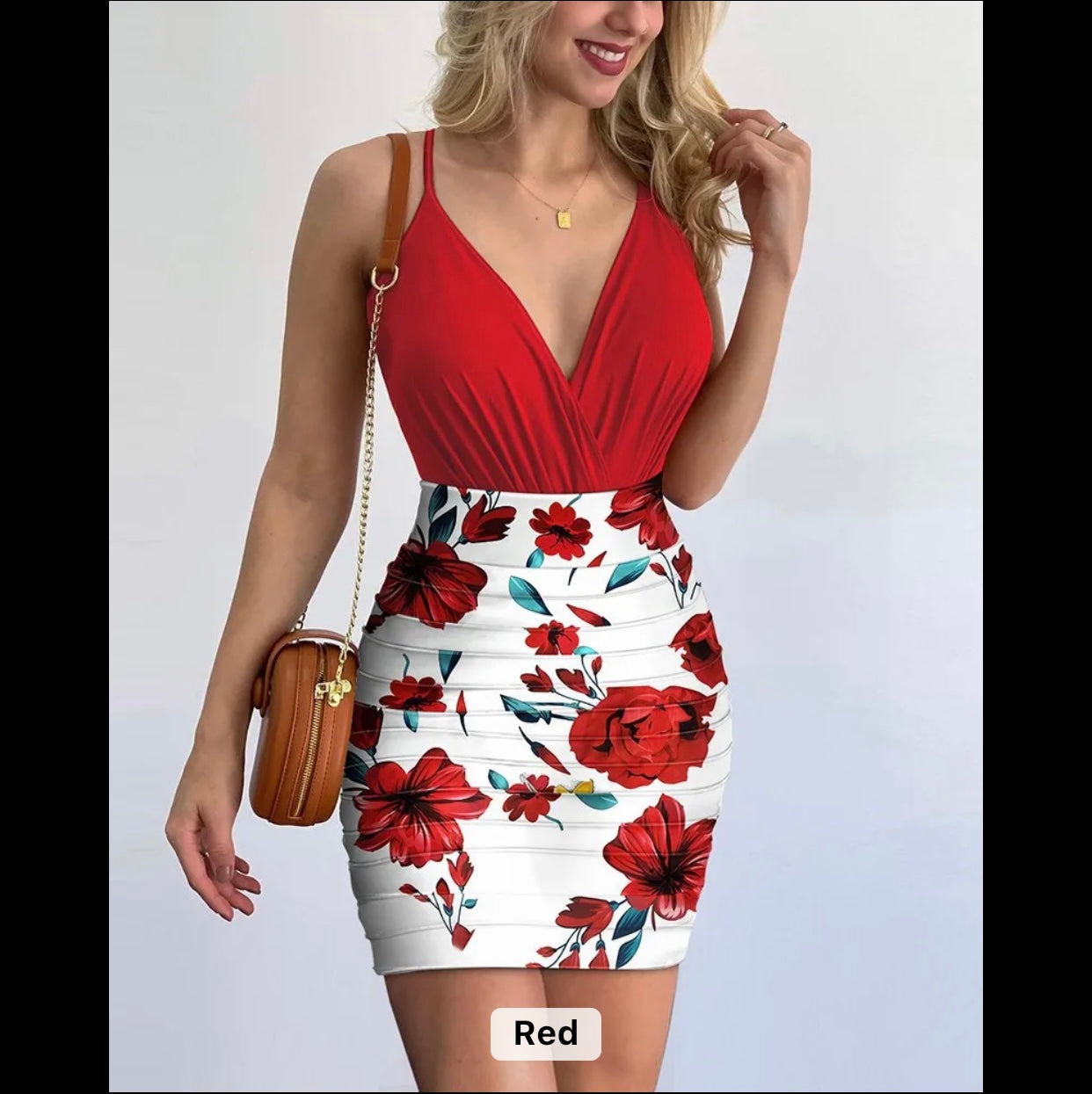 Dress Women Flower Printed Pocket Short Sleeve Summer Slim Fit Casual  Dresses | eBay